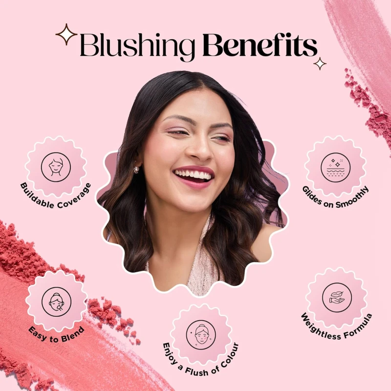 Hilary Rhoda Blush Rush | Highly Pigmented | Silky Smooth Texture | Available in 6 Shades | Matte Finish | Buildable Coverage | Blends Easily & Glides on Smoothly - 6g (Coral Tulip | Shade 03) thumbnail 6